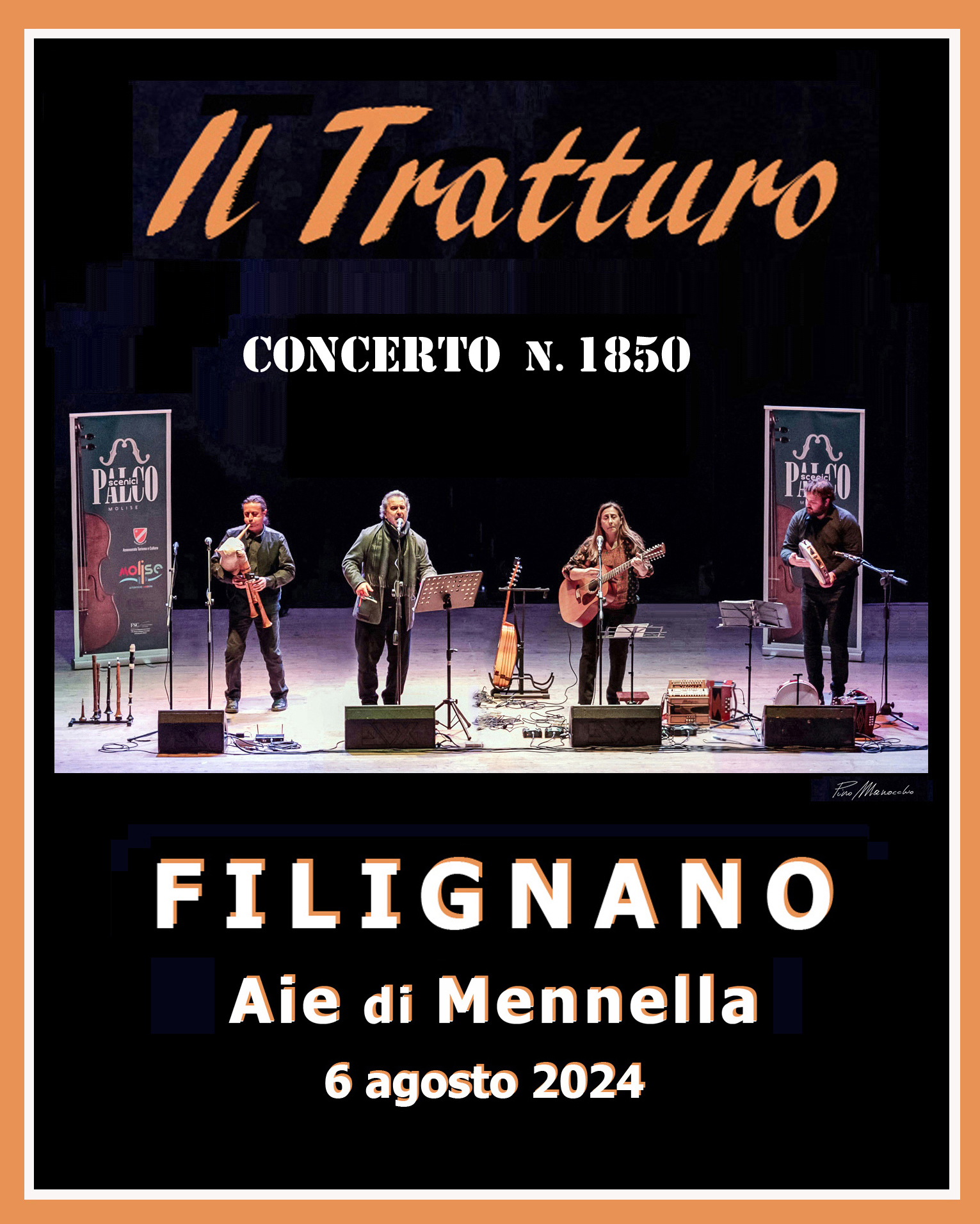 «Il Tratturo» sulla scena per 1850 volte, concerto a Filignano: 6 agosto