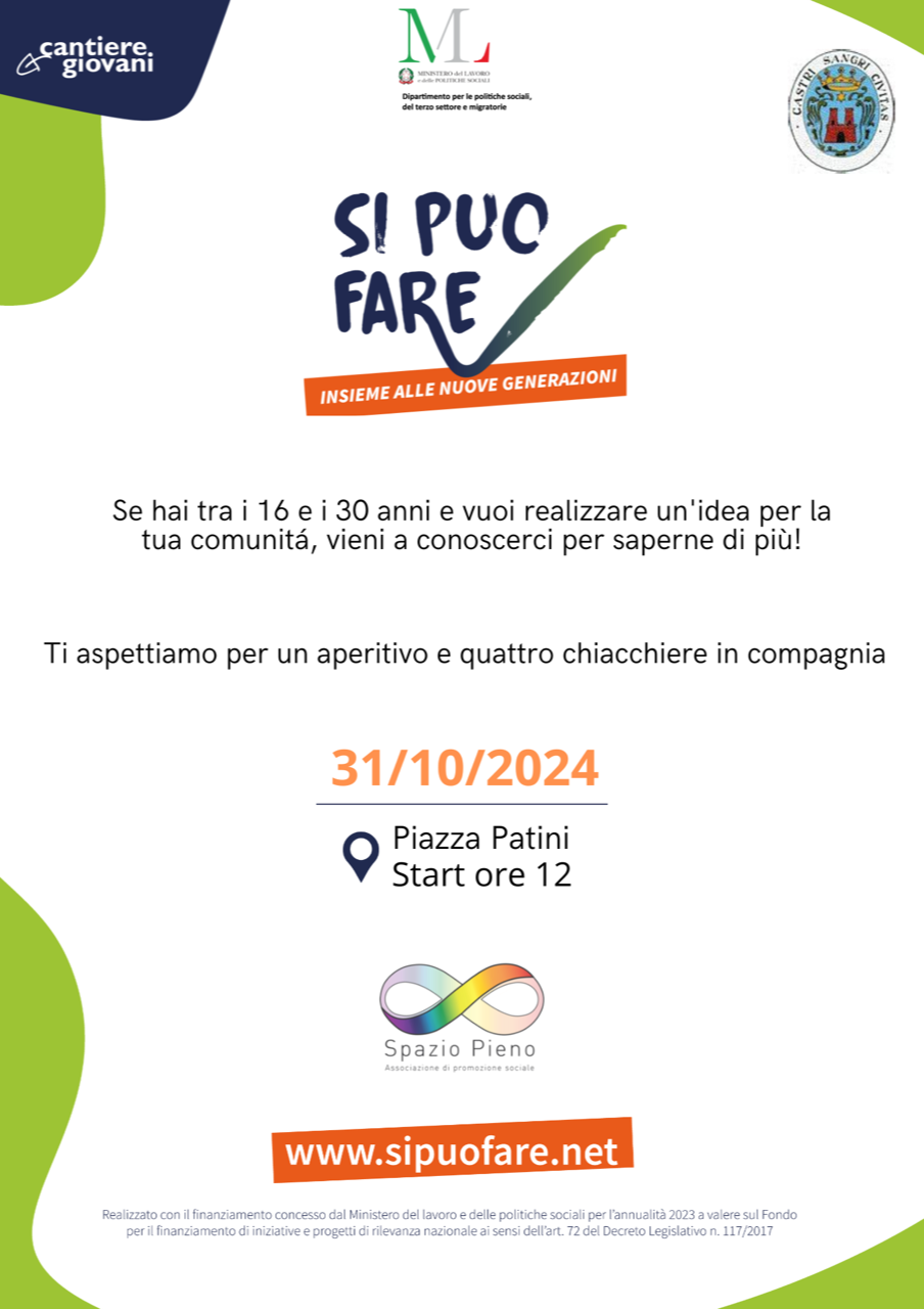 Castel di Sangro, Spazio Pieno presenta il progetto 'Si può fare' e lo allarga anche al Molise